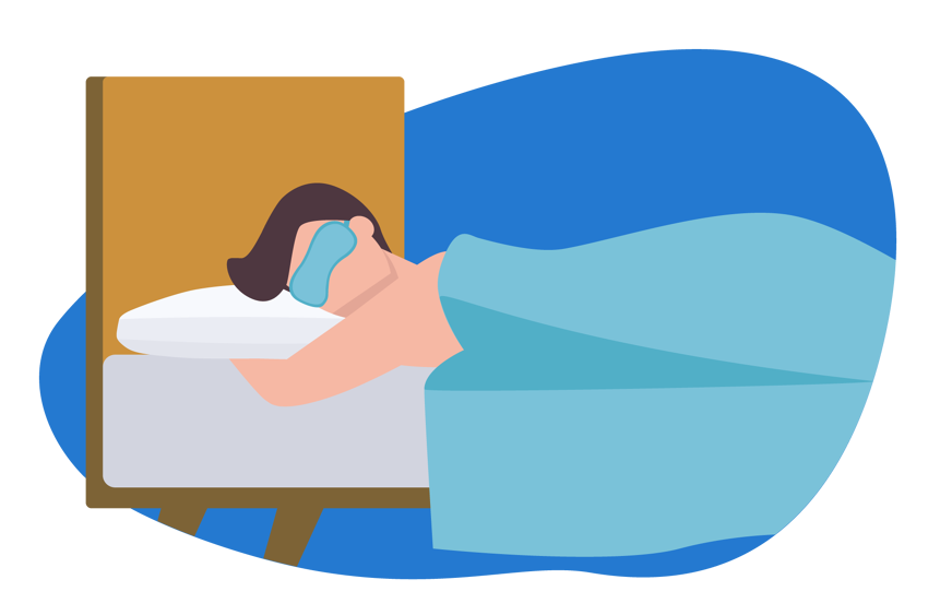 dormeur avec masque de sommeil